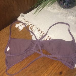 Purple bikini top caged back